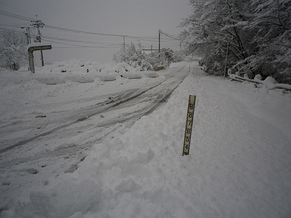 萩市むつみ地域の積雪状況